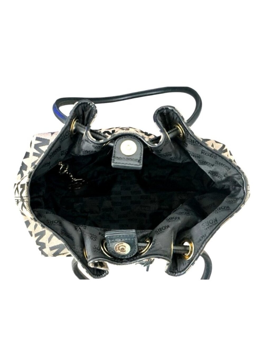 Michael Kors East/West Black Signature Canvas Ring Tote Handbag‎ - Picture 4 of 7